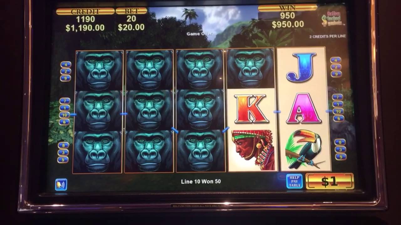 African diamond slot machine in a casino